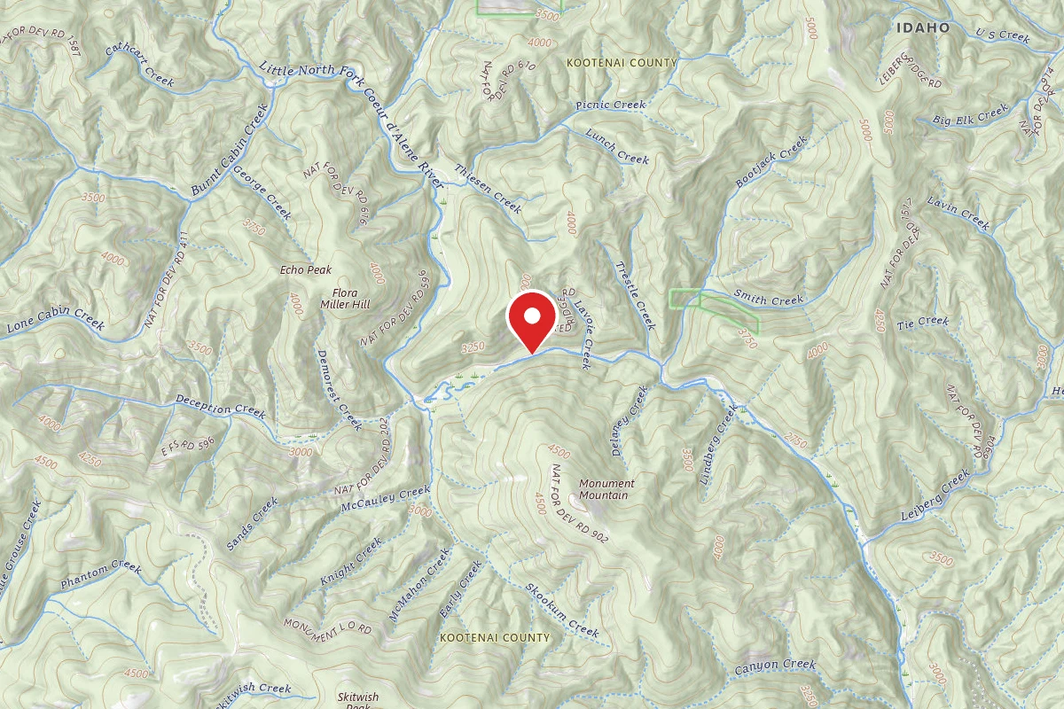 Idaho Panhandle Dispersed Campsite FIRE PREVENTION DISP. SITE #41