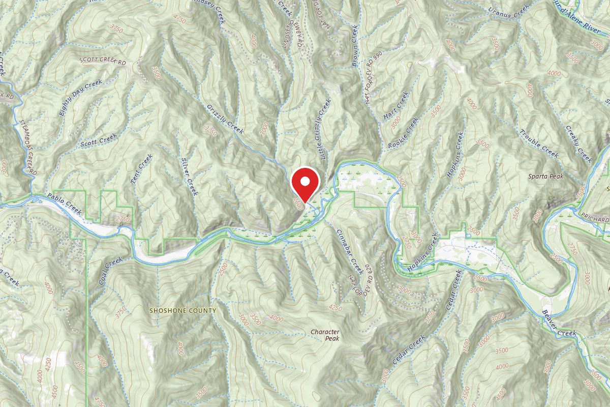 Idaho Panhandle Dispersed Campsite FIRE PREV DISP. SITE #116