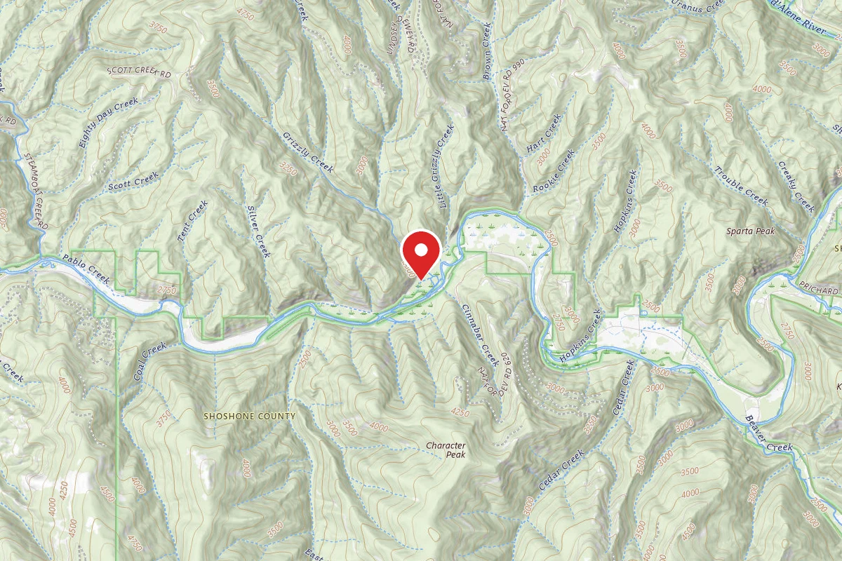 Idaho Panhandle Dispersed Campsite FIRE PREV. DISP. SITE #117B