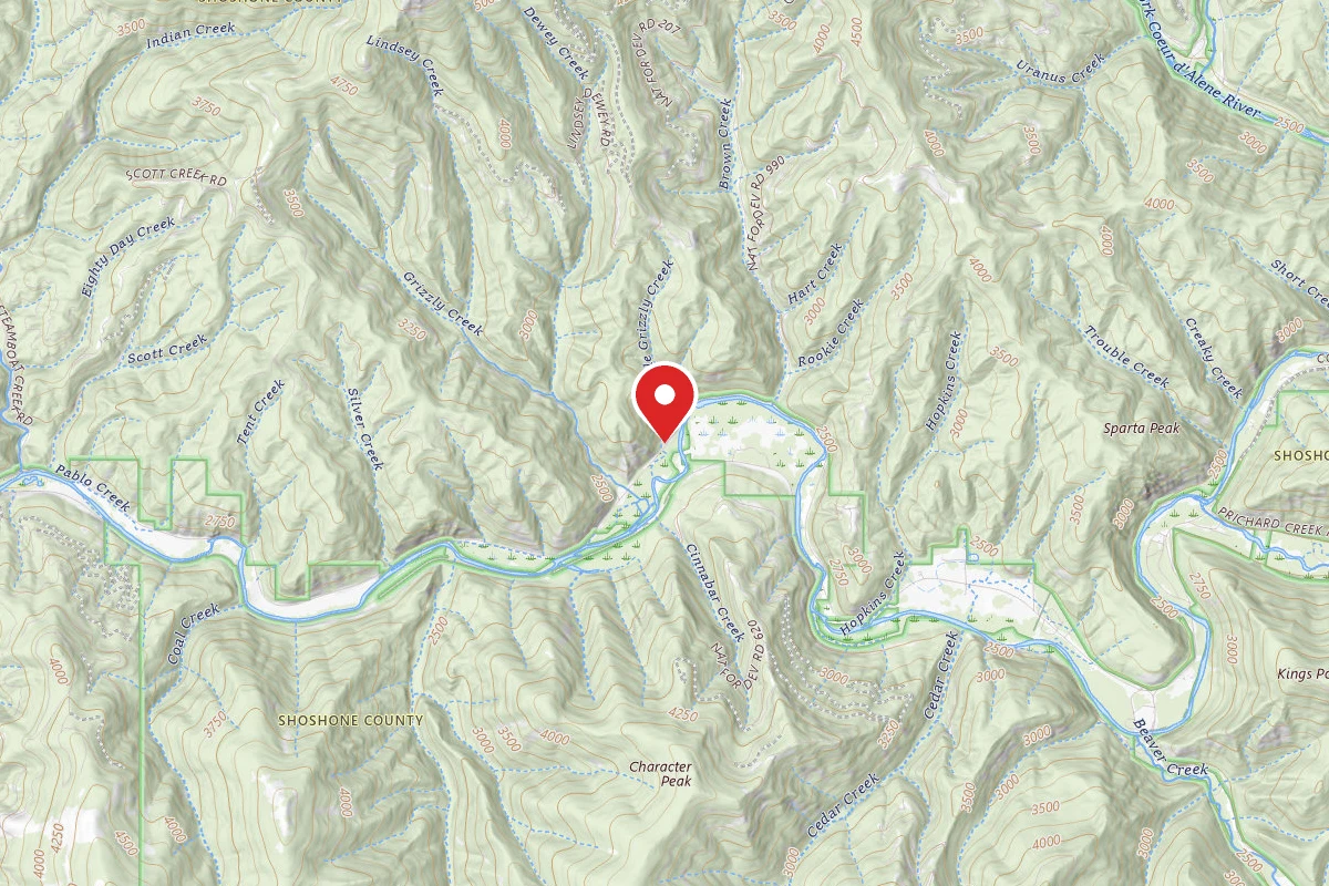 Idaho Panhandle Dispersed Campsite FIRE PREV. DISP. SITE #119