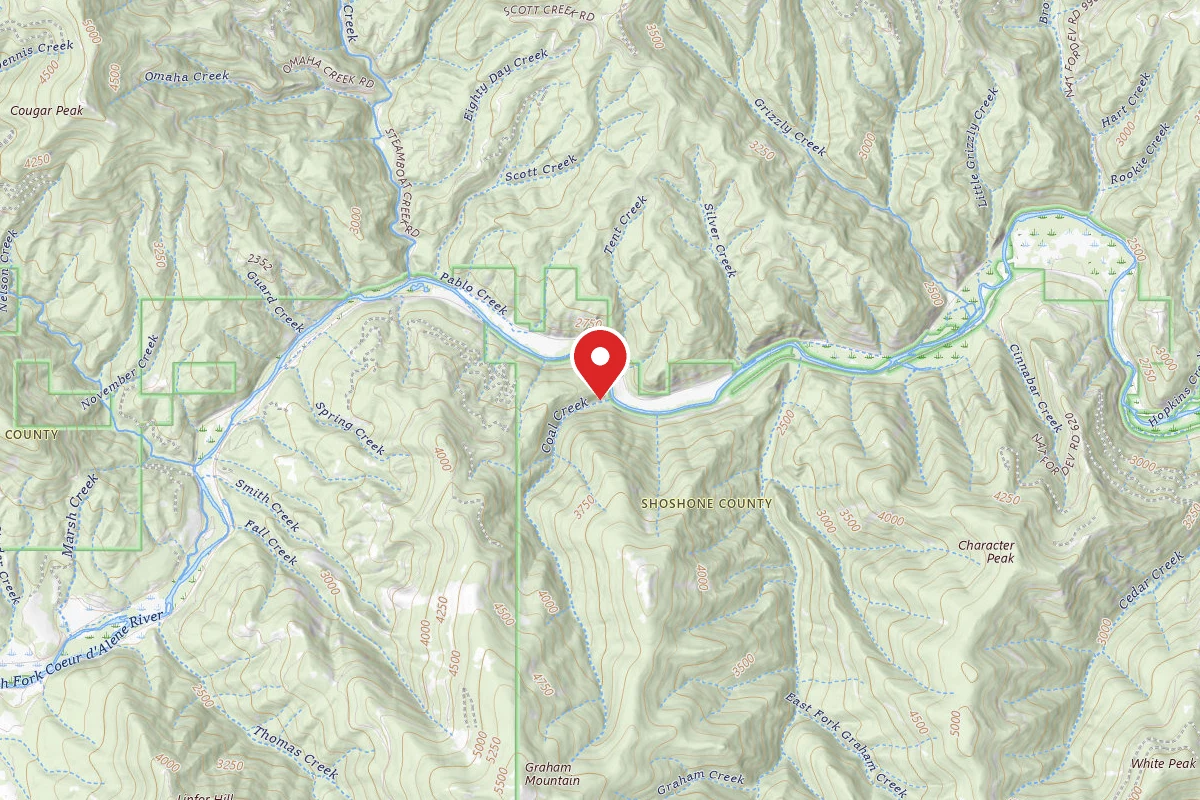 Idaho Panhandle Dispersed Campsite COAL CREEK #1