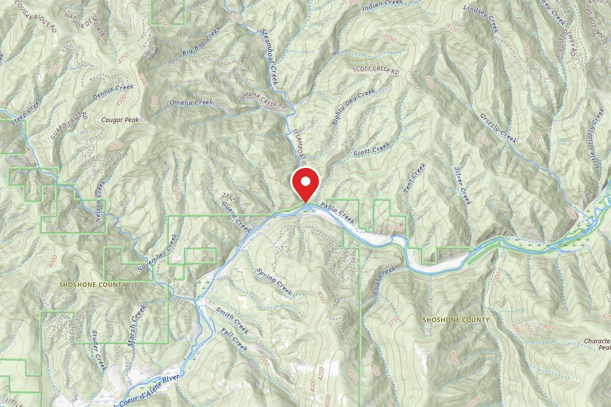 Idaho Panhandle Dispersed Campsite STEAMBOAT JUNCTION #2
