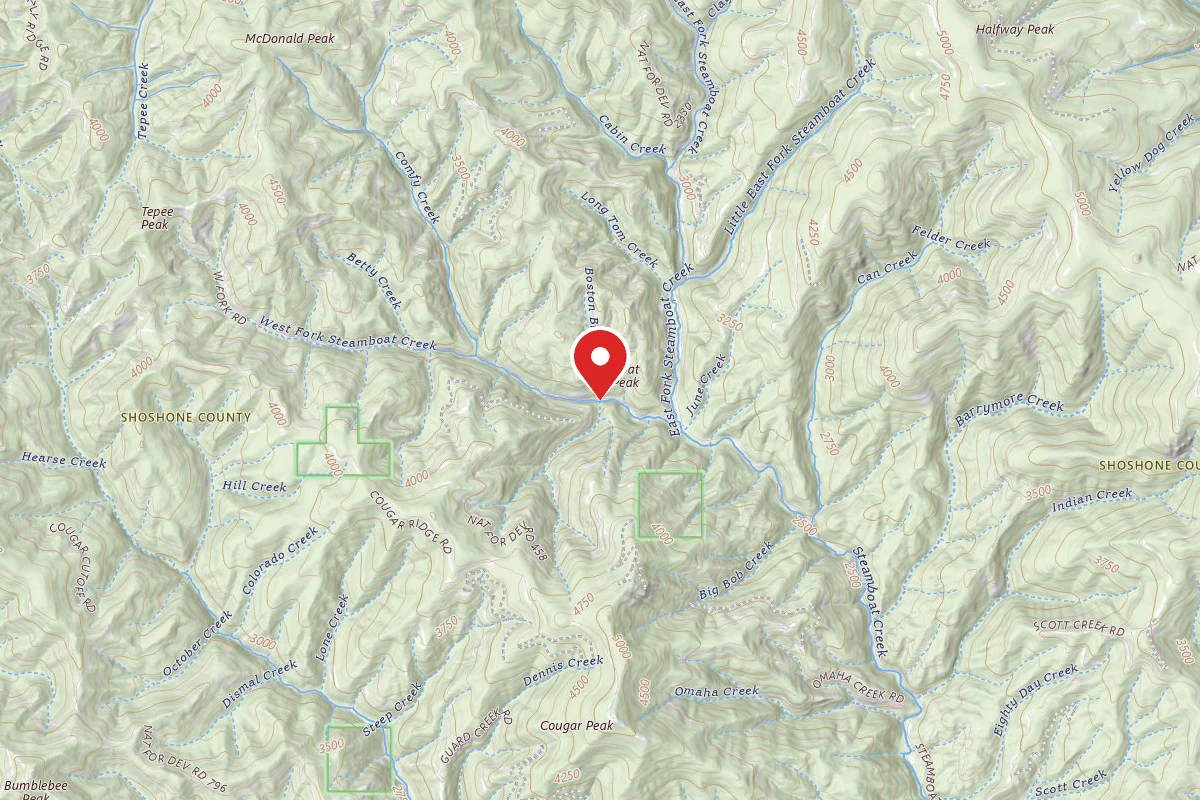 Idaho Panhandle Dispersed Campsite FIRE PREV. DISP. SITE #108