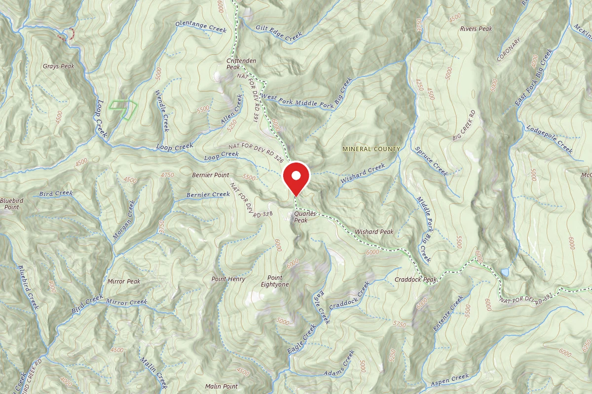 Idaho Panhandle Dispersed Campsite RD 338 MI 15.1
