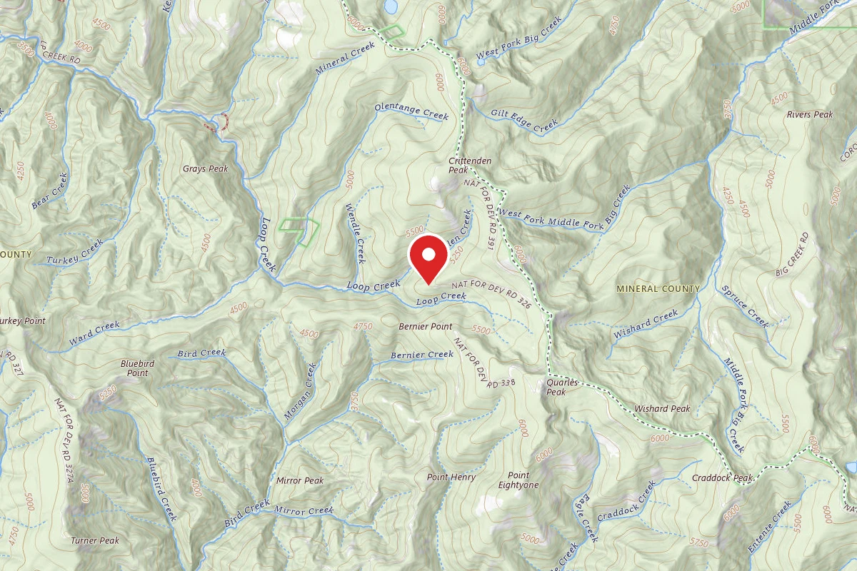 Idaho Panhandle Dispersed Campsite RD 326 MI 13.0