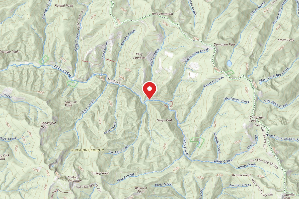 Idaho Panhandle Dispersed Campsite RD 326 MI 6.8