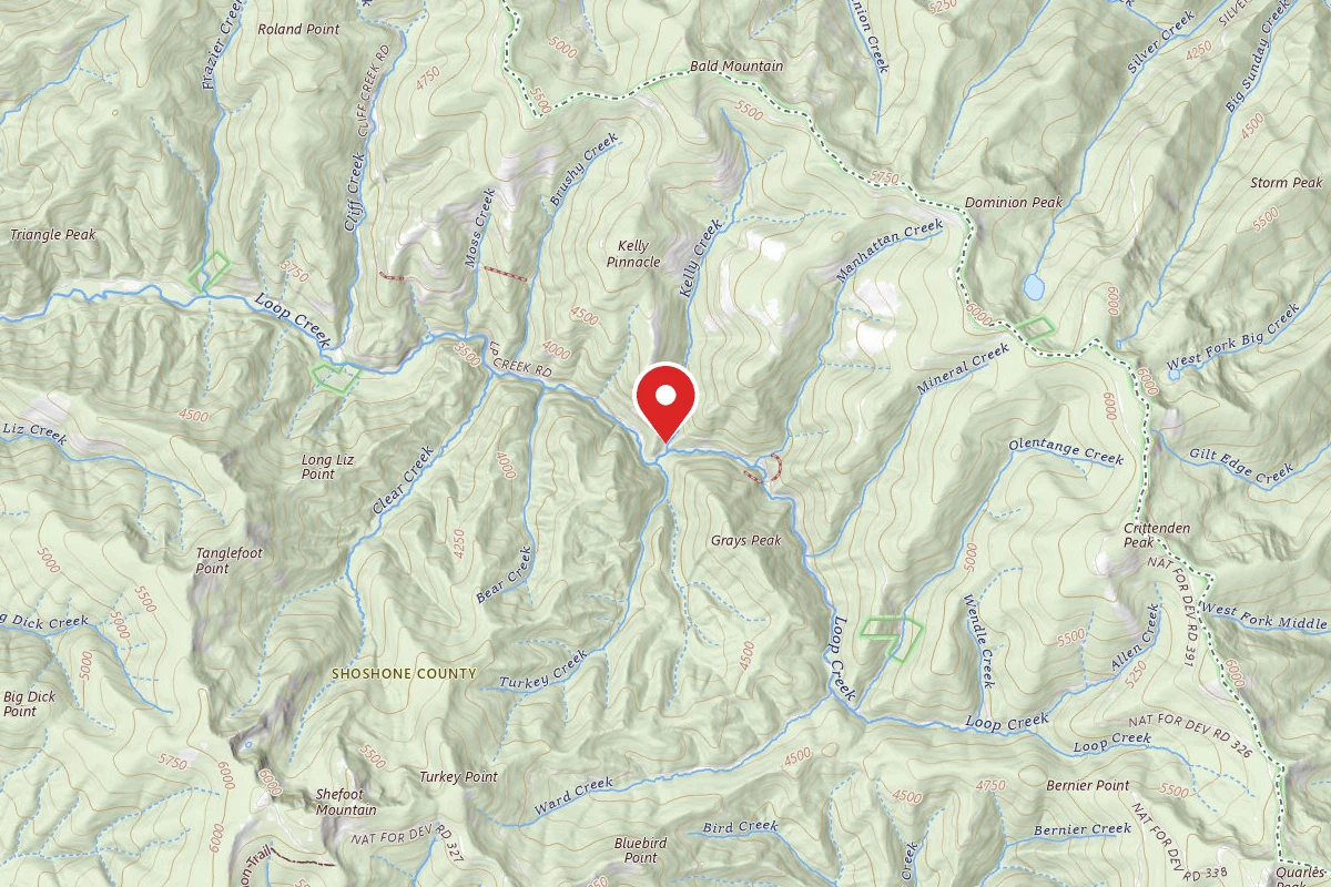 Idaho Panhandle Dispersed Campsite RD 326 MI 6.6 SITE A