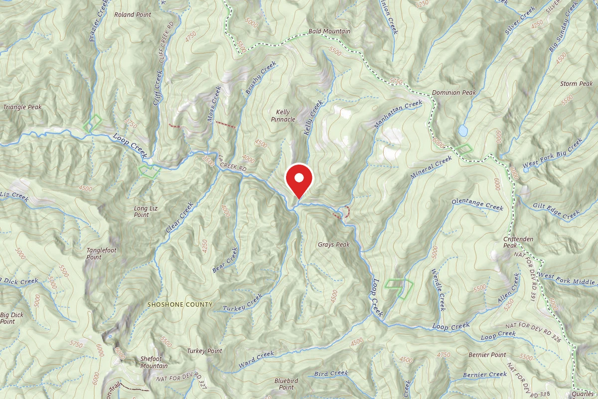 Idaho Panhandle Dispersed Campsite RD 326 MI 6.6 SITE B