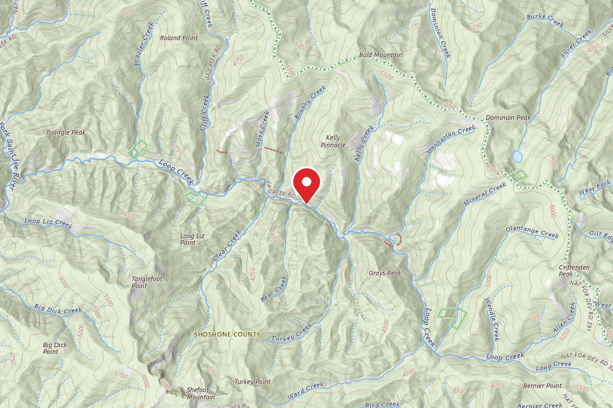 Idaho Panhandle Dispersed Campsite RD 326 MI 5.7