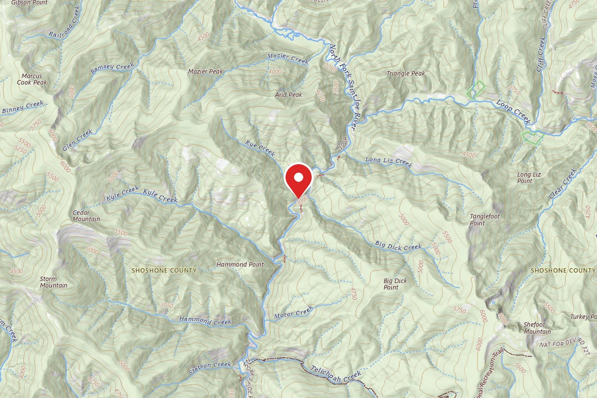 Idaho Panhandle Dispersed Campsite RD 1997 MI 4.1