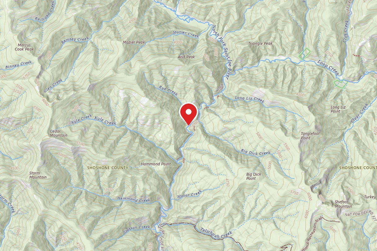 Idaho Panhandle Dispersed Campsite RD 1997 MI 3.9