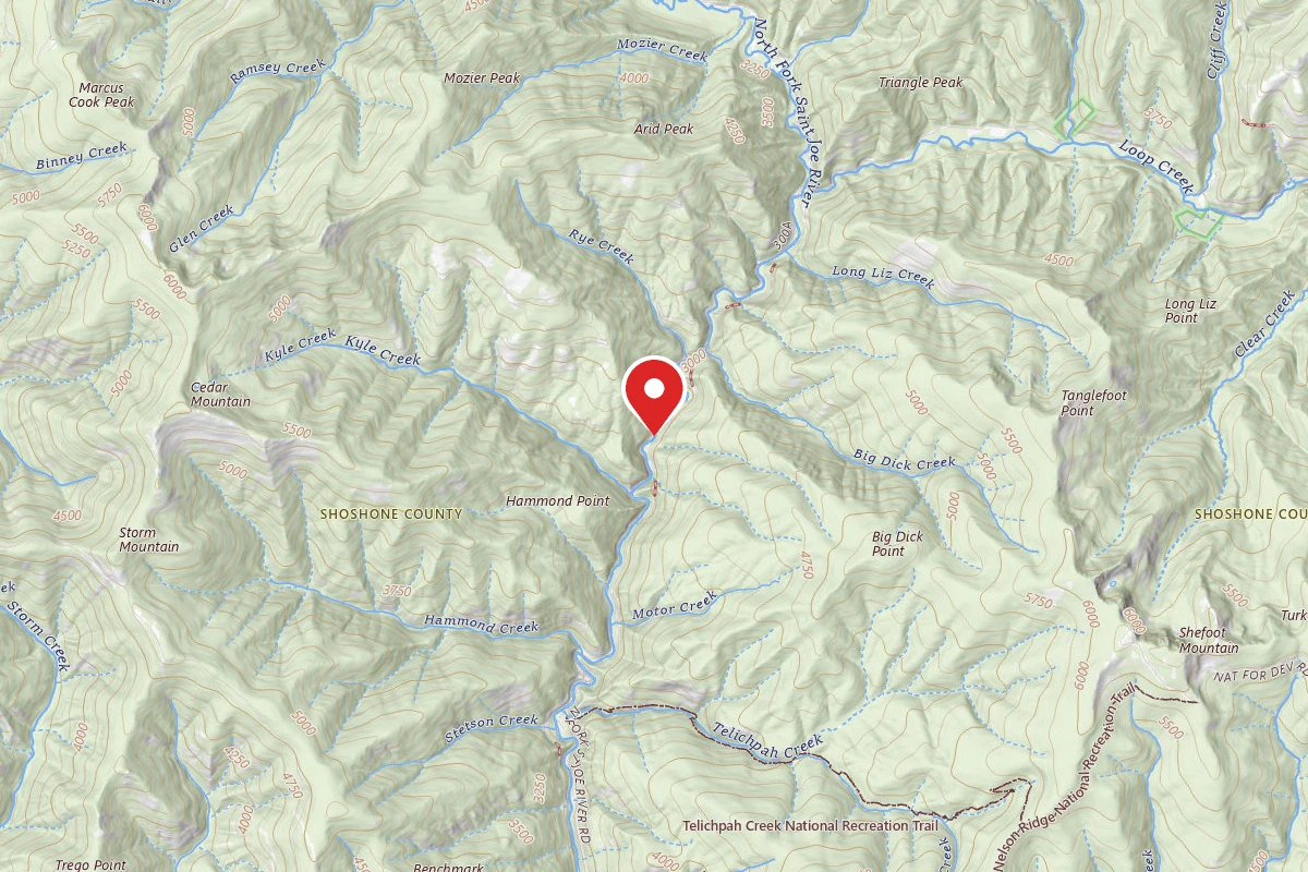 Idaho Panhandle Dispersed Campsite RD 1997 MI 3.2