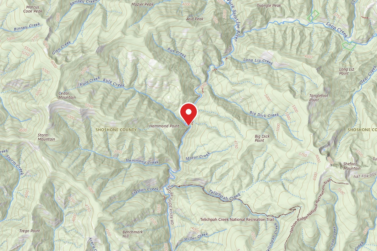 Idaho Panhandle Dispersed Campsite RD 1997 MI 2.5