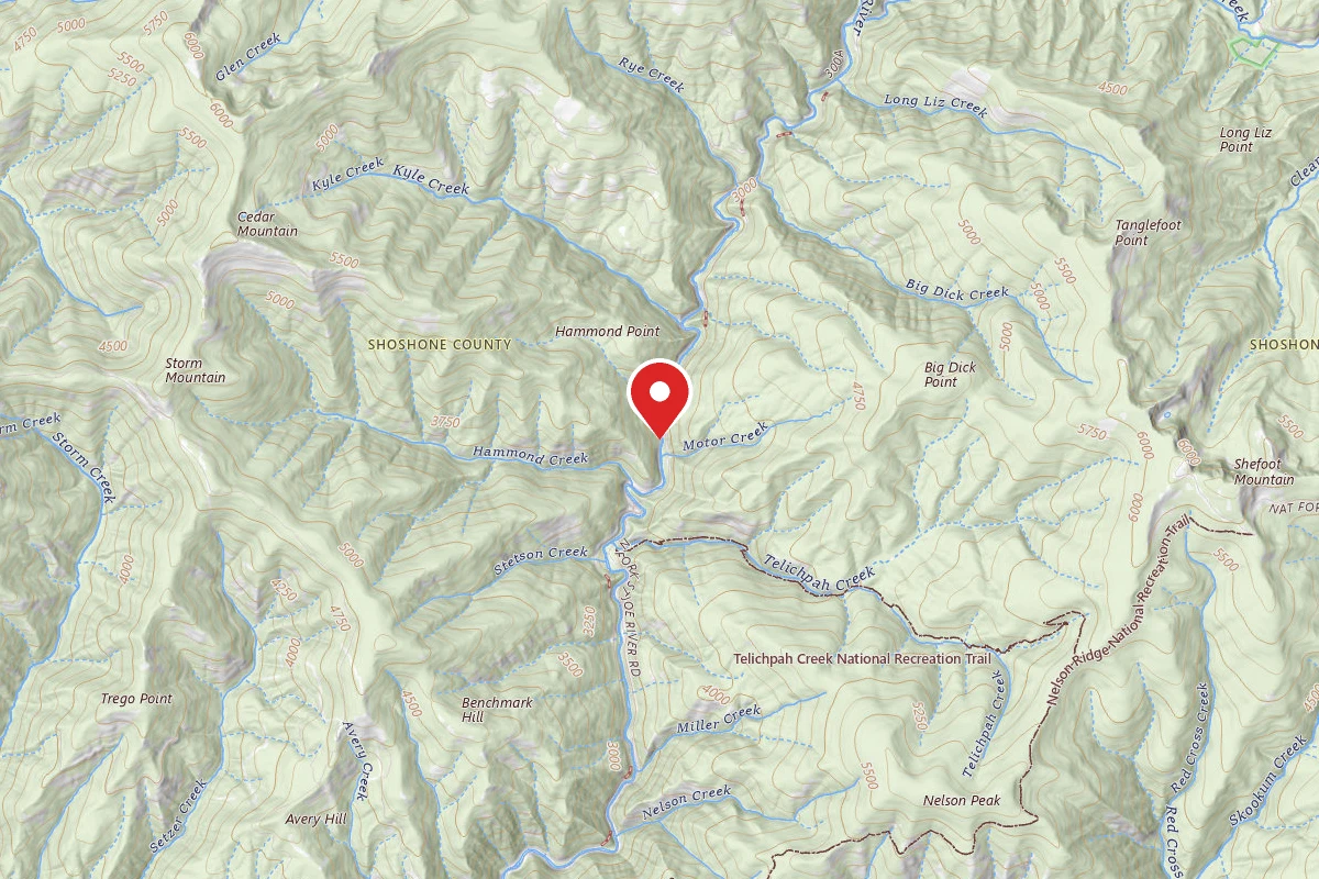 Idaho Panhandle Dispersed Campsite RD 1997 MI 1.5