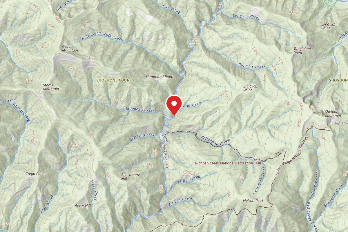 Idaho Panhandle Dispersed Campsite RD 1997 MI 1.2