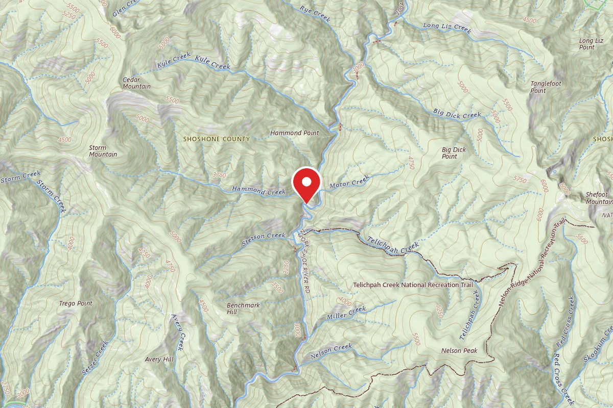 Idaho Panhandle Dispersed Campsite RD 1997 MI 0.8