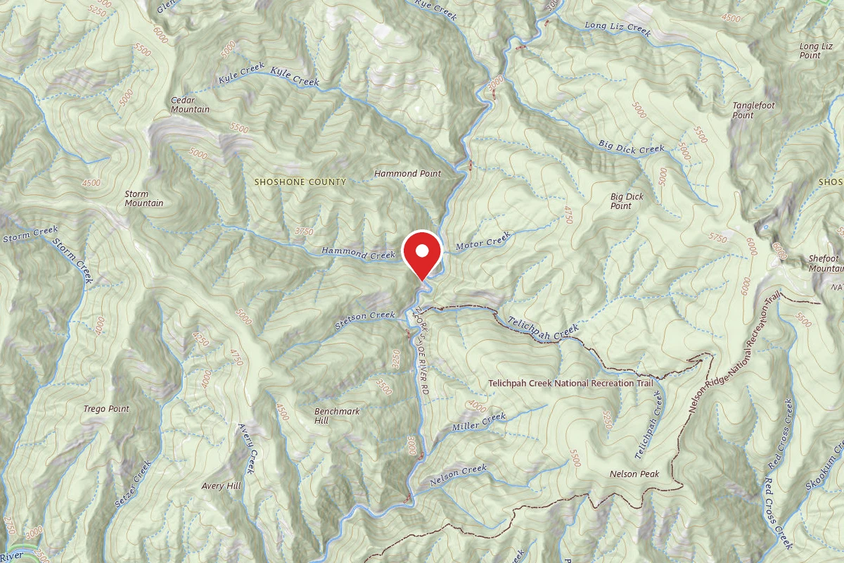Idaho Panhandle Dispersed Campsite RD 1997 MI 0.6
