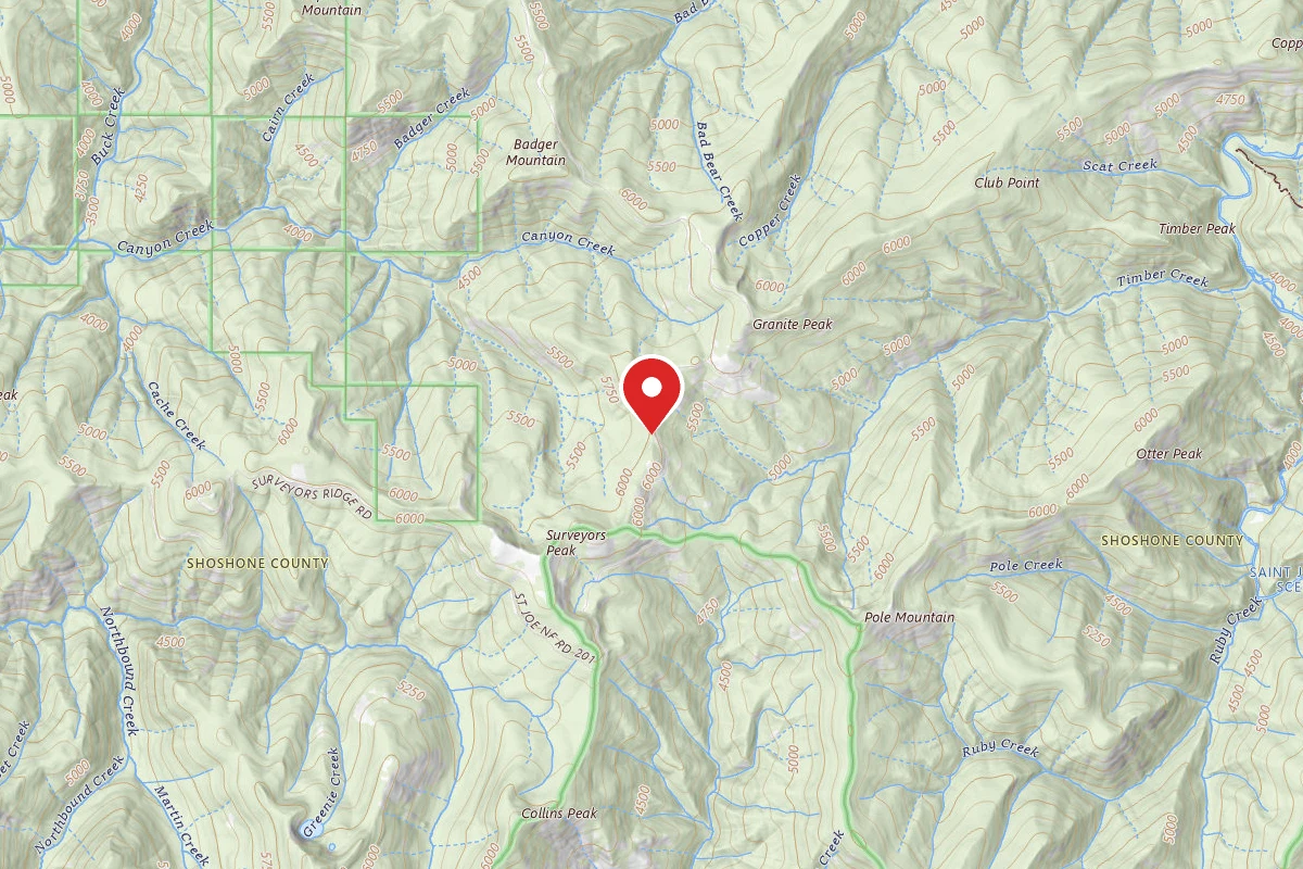 Idaho Panhandle Dispersed Campsite RD 201 MI 40.7 SITE A