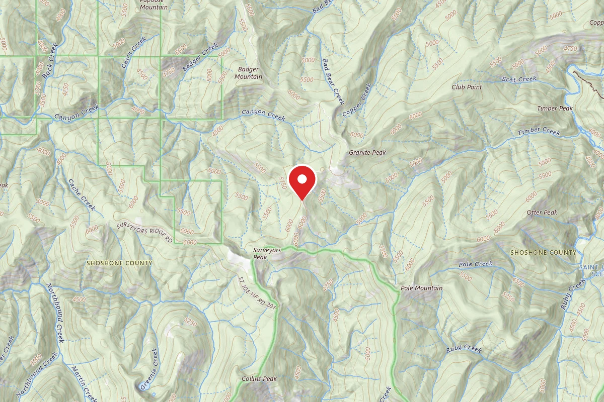 Idaho Panhandle Dispersed Campsite RD 201 MI 40.7 SITE B