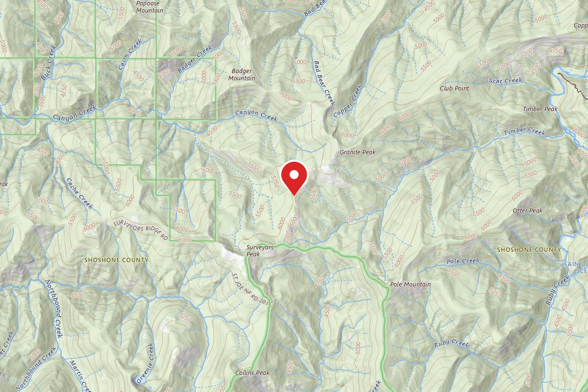 Idaho Panhandle Dispersed Campsite RD 201 MI 40.7 SITE C