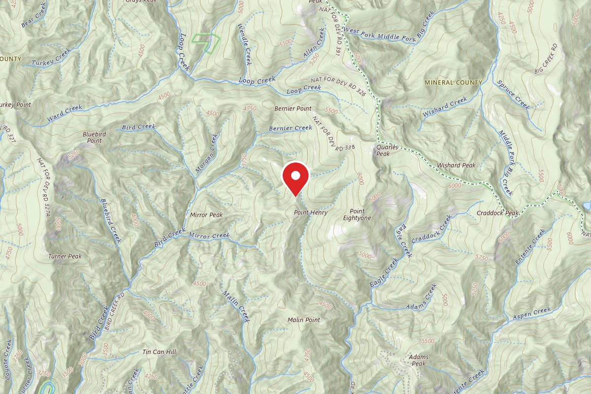 Idaho Panhandle Dispersed Campsite RD 338 MI 11.7
