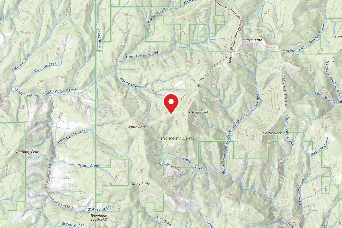 Idaho Panhandle Dispersed Campsite RD 301 MI 39.7