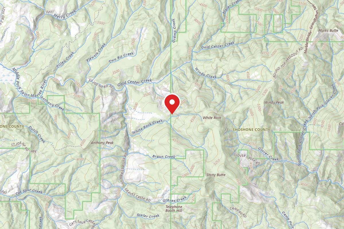 Idaho Panhandle Dispersed Campsite RD 301 MI 42.5