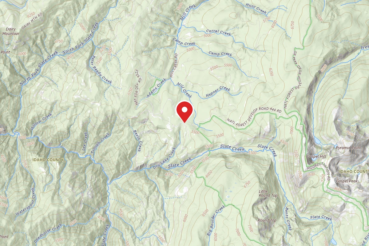 Nez Perce-Clearwater Dispersed Campsite SR444RD-001