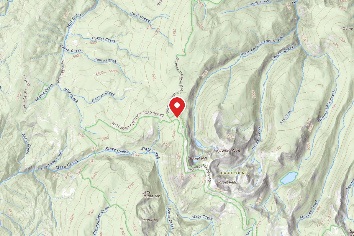 Nez Perce-Clearwater Dispersed Campsite SR444RD-006
