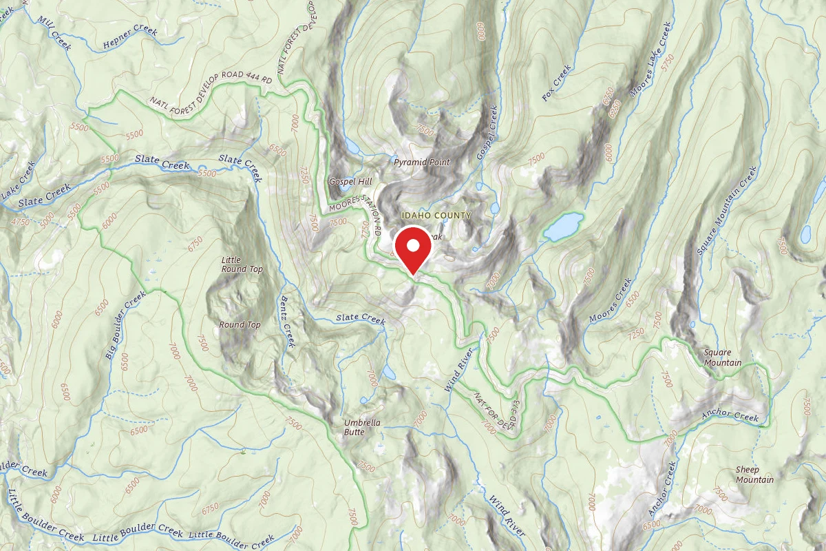 Nez Perce-Clearwater Dispersed Campsite SR444RD-011