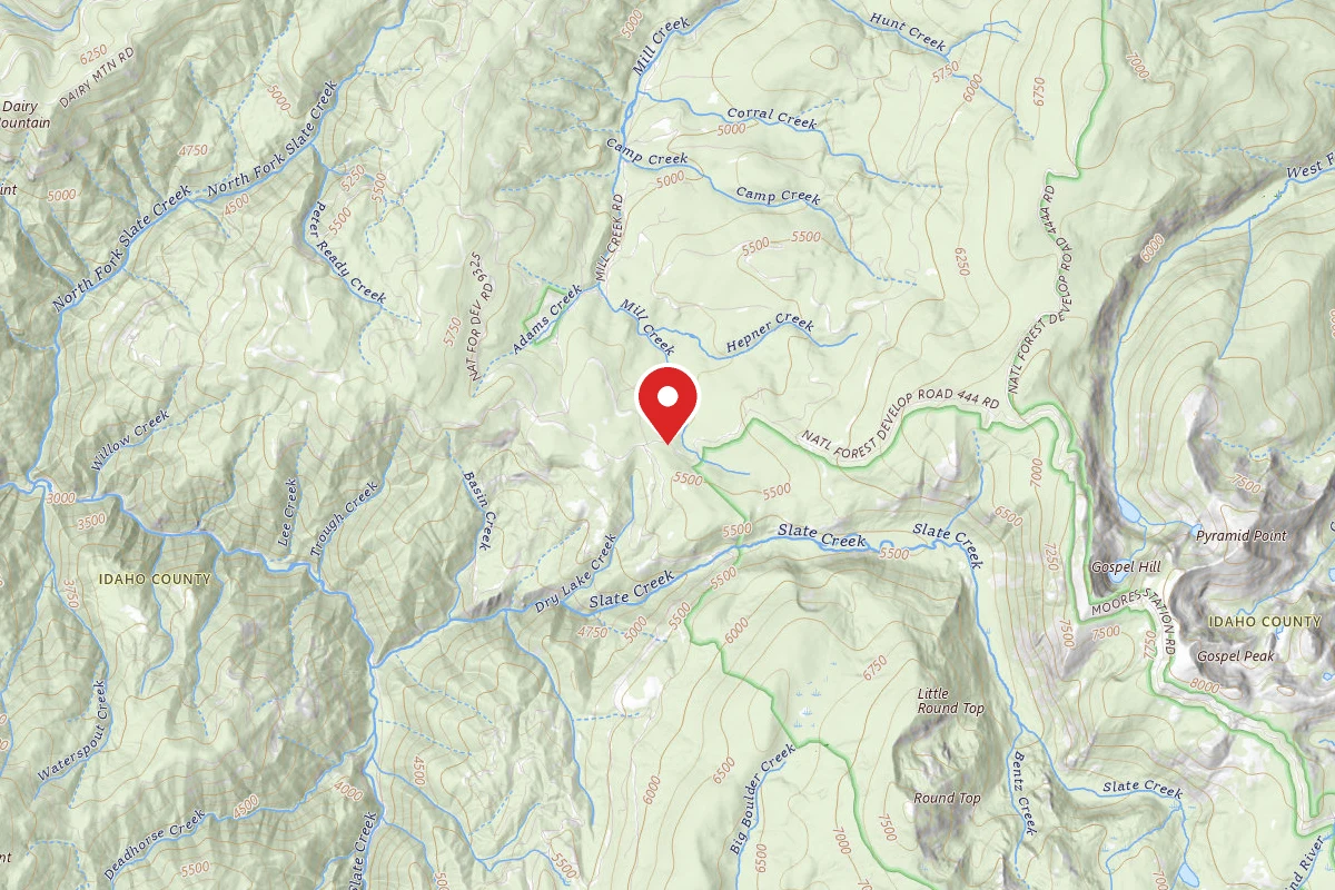Nez Perce-Clearwater Dispersed Campsite SR444RD-002A