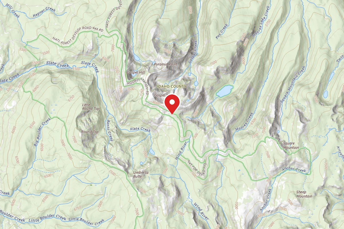 Nez Perce-Clearwater Dispersed Campsite SR444RD-012
