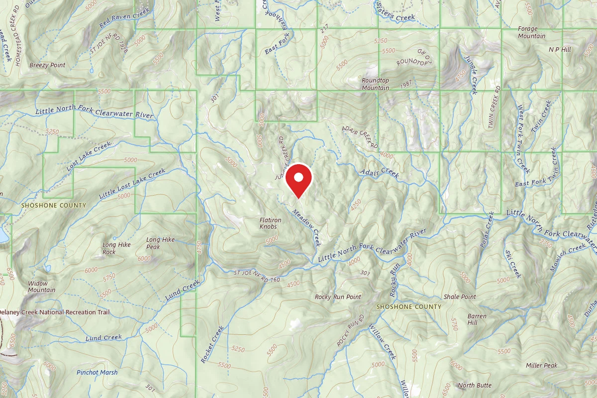 Idaho Panhandle Dispersed Campsite RD 301 MI 15.7
