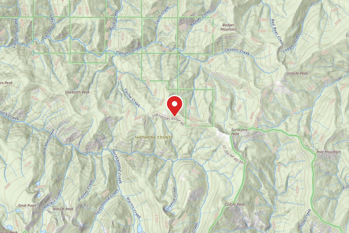 Idaho Panhandle Dispersed Campsite RD 201 MI 45.8