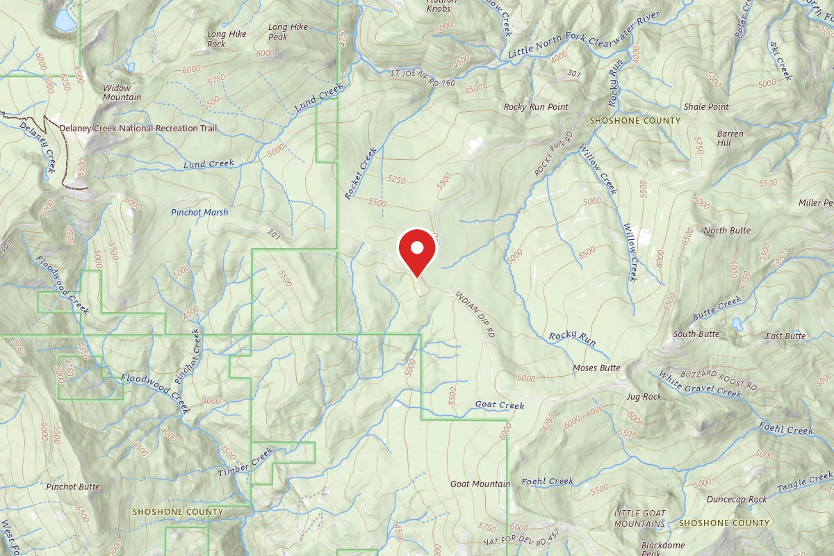 Idaho Panhandle Dispersed Campsite RD 301 MI 23.5