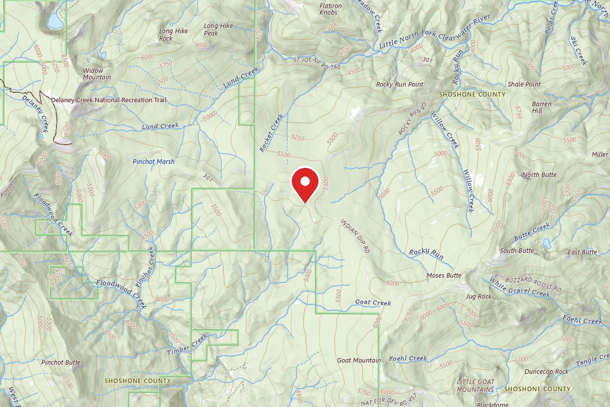 Idaho Panhandle Dispersed Campsite RD 301 MI 23.7