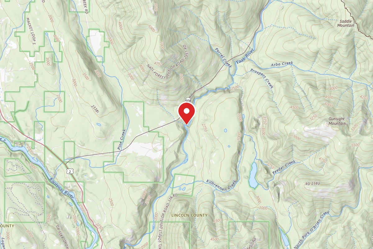 Kootenai Dispersed Campsite 2378RD YAAK RIVER CANYON WEST