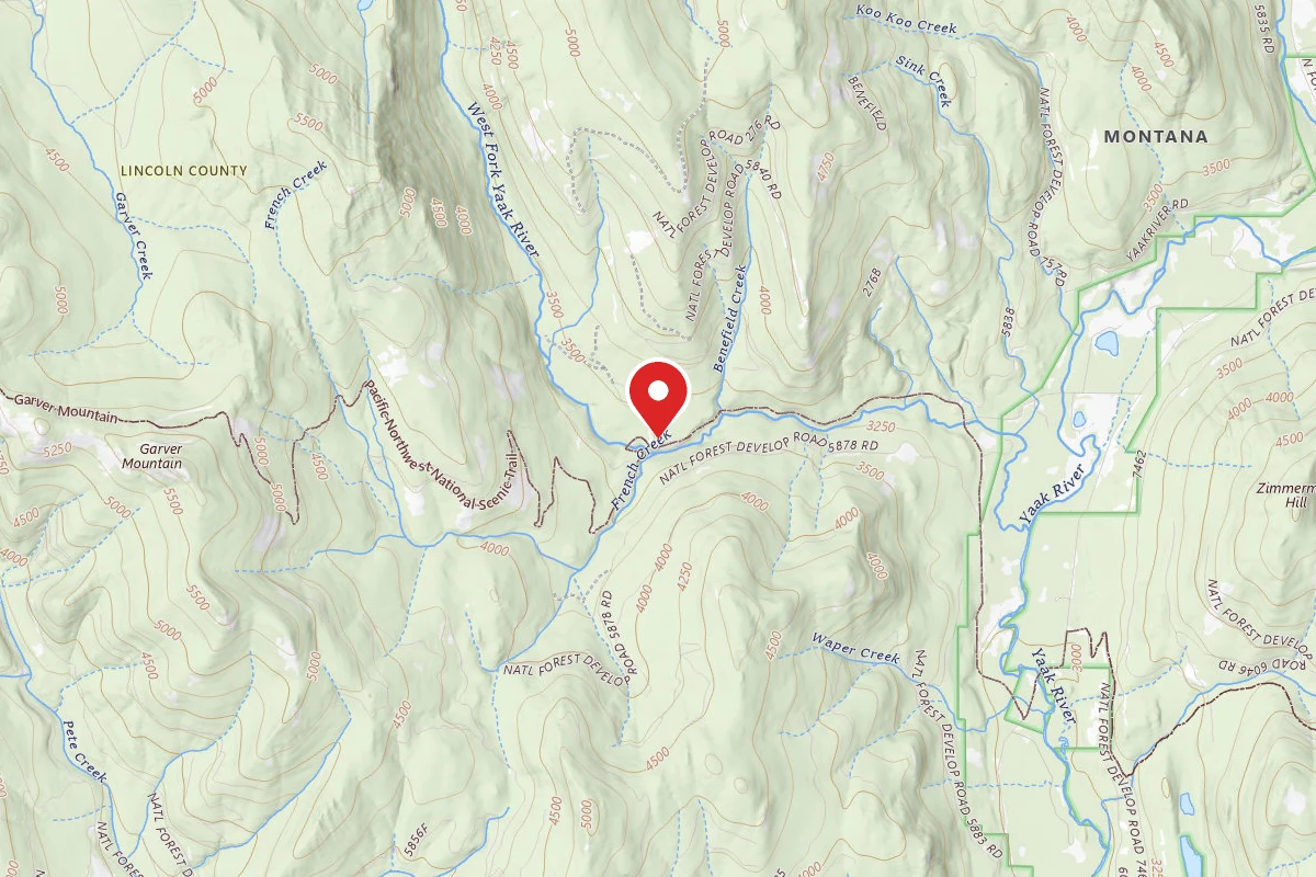 Kootenai Dispersed Campsite 5844RDWFORKYAAKRIVER