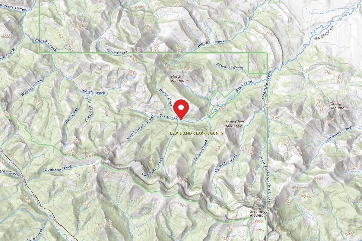 Helena-Lewis and Clark Dispersed Campsite ELK CR ROAD -002