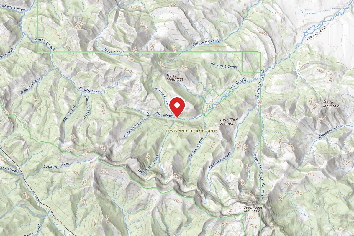 Helena-Lewis and Clark Dispersed Campsite ELK CR ROAD -003