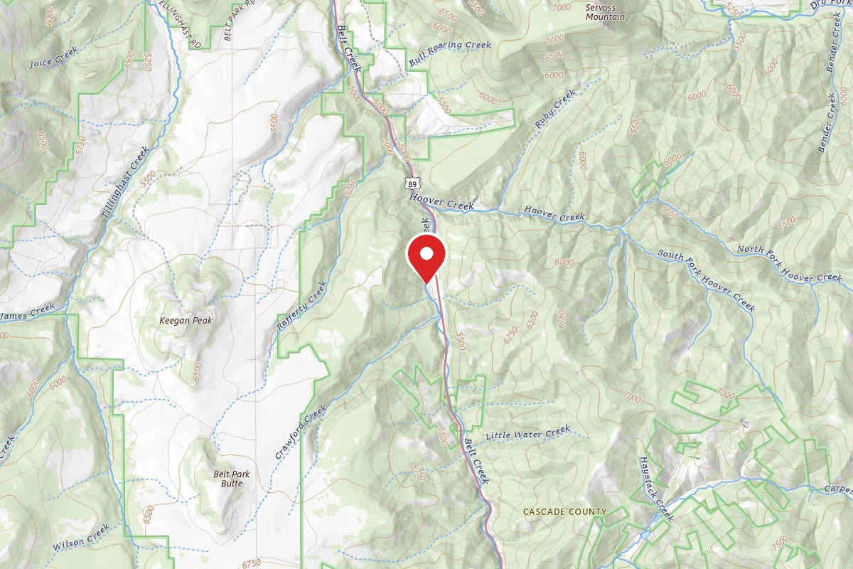 Helena-Lewis and Clark Dispersed Campsite BELT CREEK-003B