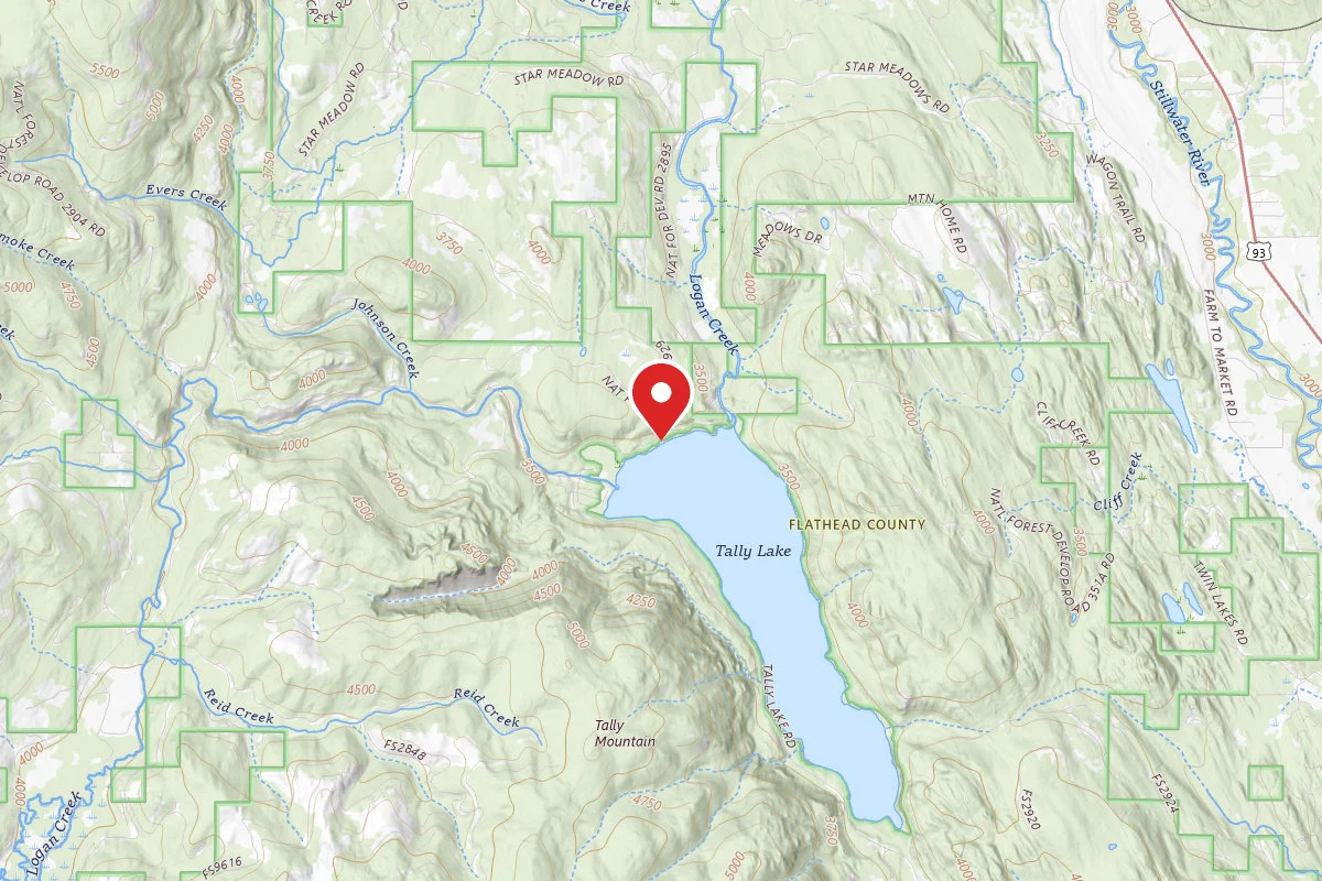Flathead Dispersed Campsite TALLY LAKE NORTH BEACH SITE 8