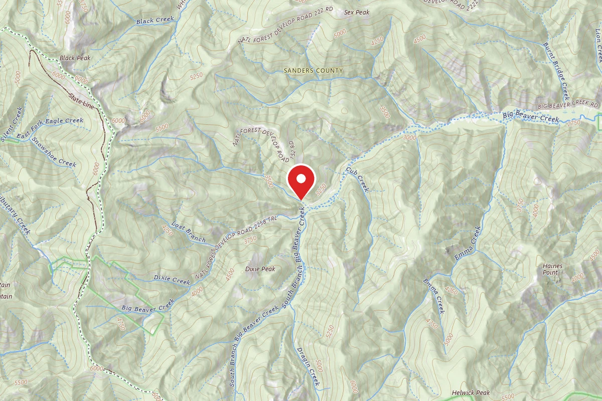 Kootenai Dispersed Campsite RD 2222 SITE 1