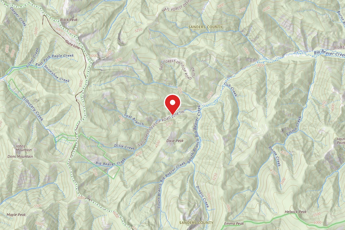 Kootenai Dispersed Campsite RD 2262 SITE 1