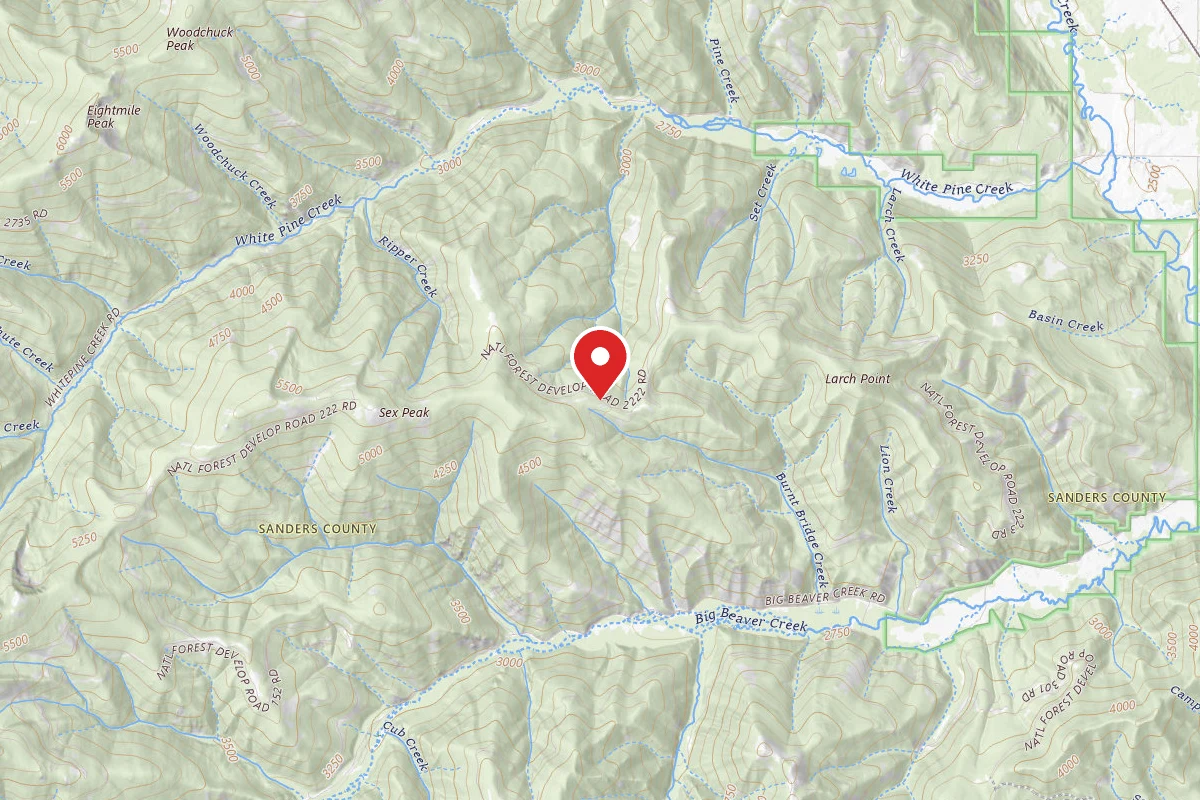 Kootenai Dispersed Campsite RD 2222 SITE 6