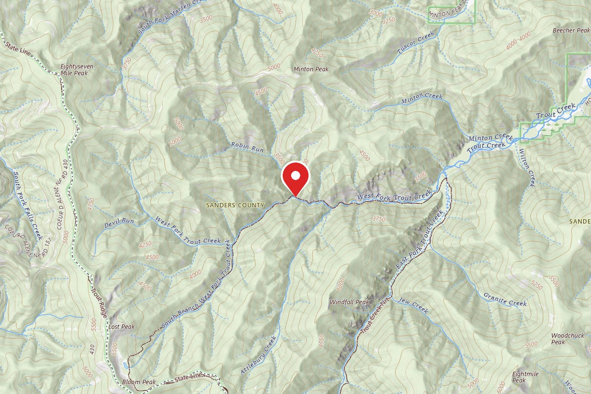 Kootenai Dispersed Campsite TROUT CREEK NRT 774-CAMP F