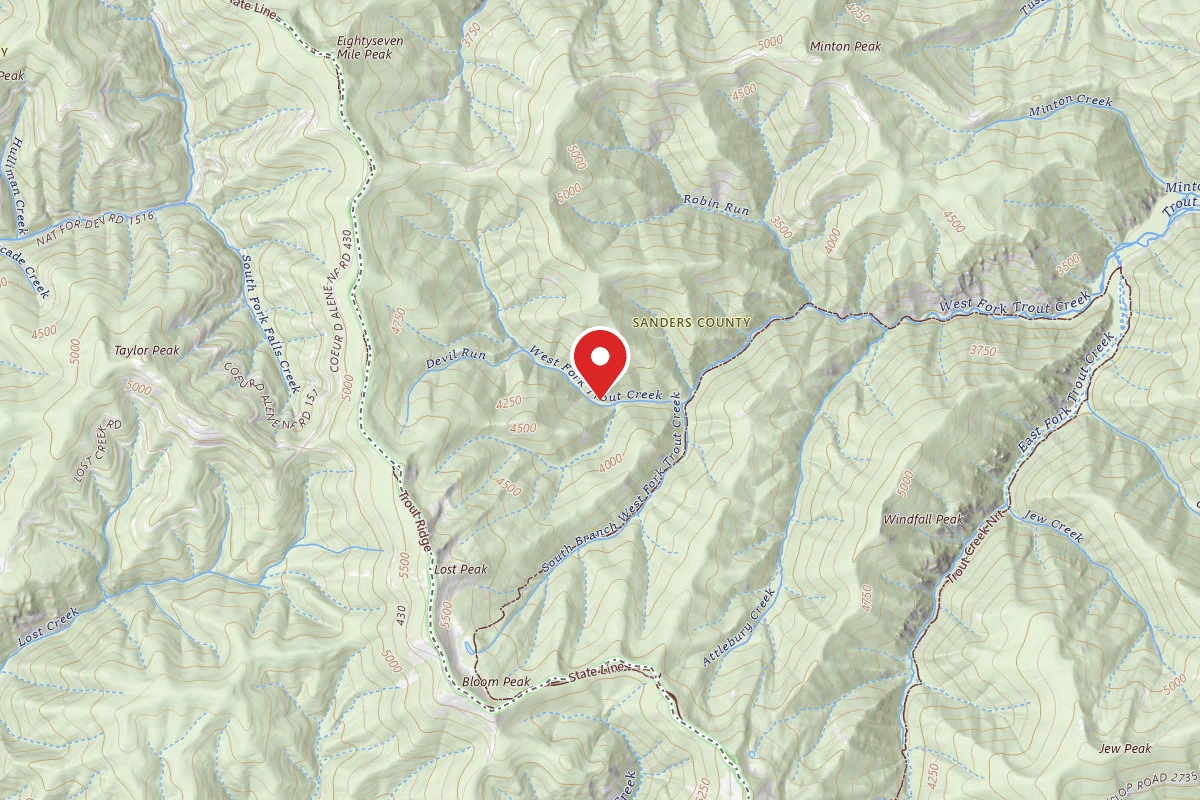 Kootenai Dispersed Campsite W.F. TROUT CR TRAIL 795-CAMP A