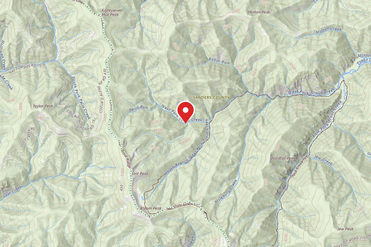 Kootenai Dispersed Campsite W.F. TROUT CR TRAIL 795-CAMP B