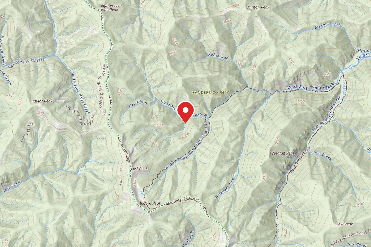 Kootenai Dispersed Campsite W.F. TROUT CR TRAIL 795-CAMP C