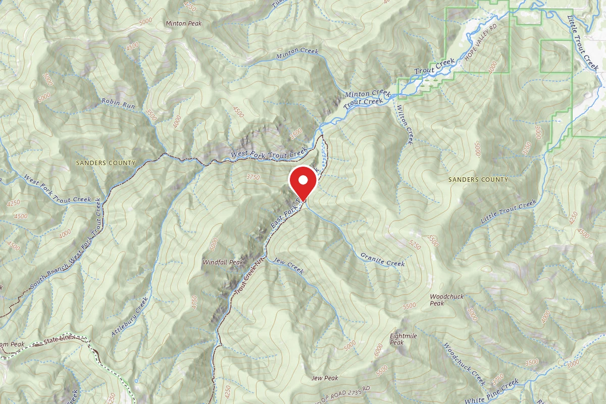 Kootenai Dispersed Campsite TROUT CREEK NRT 774-CAMP A